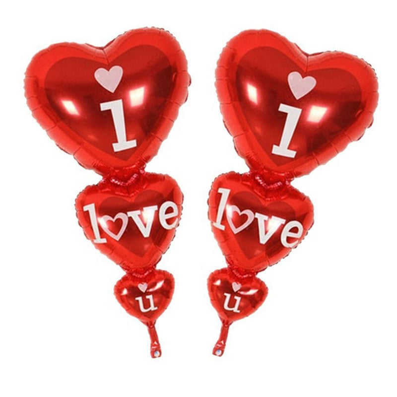 Wedding Favors Valentine's Day Aluminum Foil Balloon I LOVE YOU String of Heart