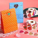 500pcs/roll Colorful Heart Shaped Stickers Self-adhesive Labels (1 inch) Newly