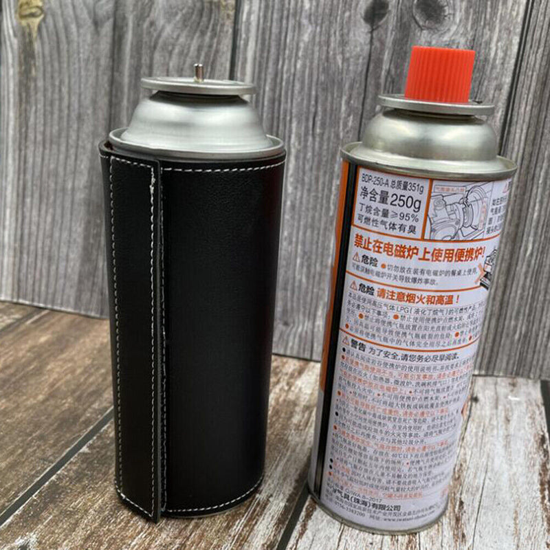 Gas Tank Protective Cover PU Outdoor Camp Fuel Cylinder Storage Bag (Black)