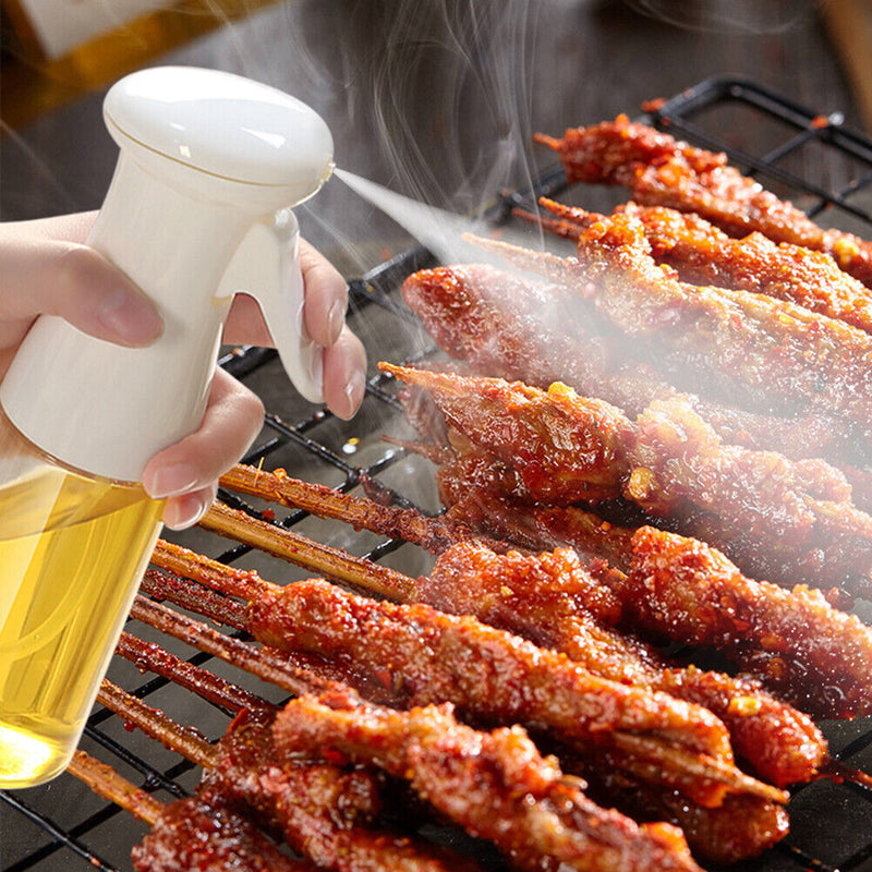 PET Olive Oil Spray Bottle Vinegar Gravy Dispenser Mist Sprayer (White)