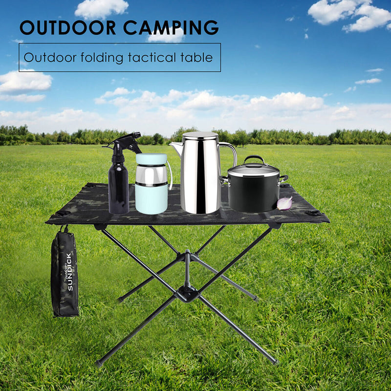 SUNDICK Outdoor Folding Table, BBQ Camping Table, Foldable Square Table Desk