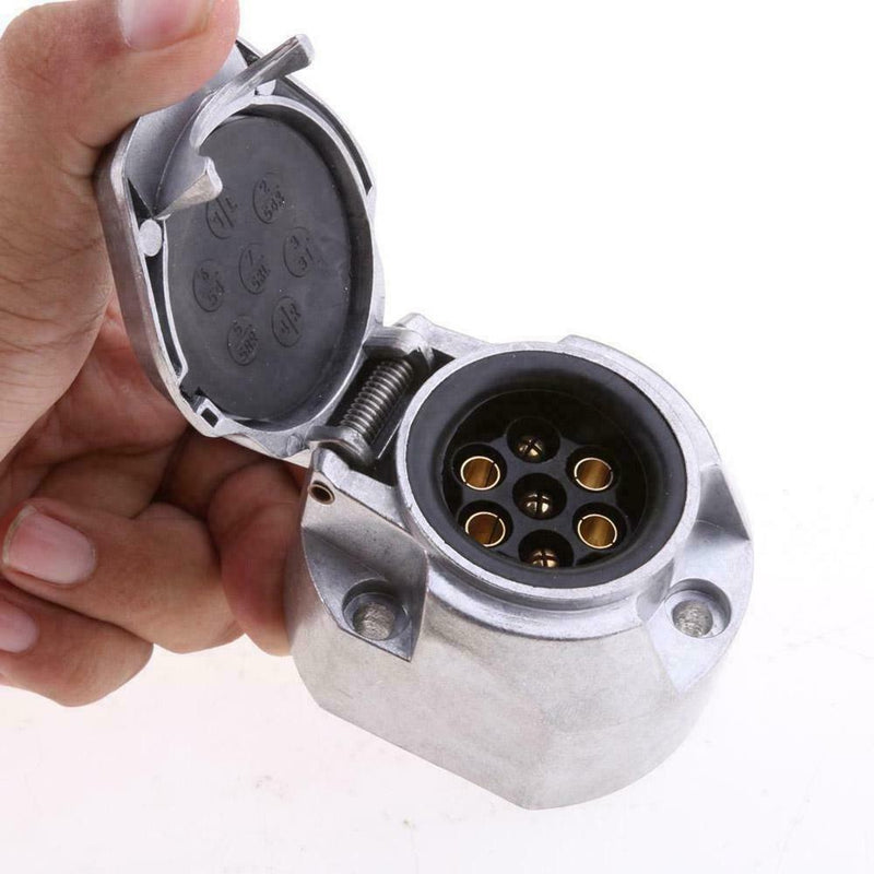 7 Pin Trailer Socket Aluminum Trailer Connector Adapter x 1 Towbar Plug D4N7