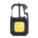 Mini LED Flashlight Keychain Can Opener Outdoor Camping Lamp Lights (Black)