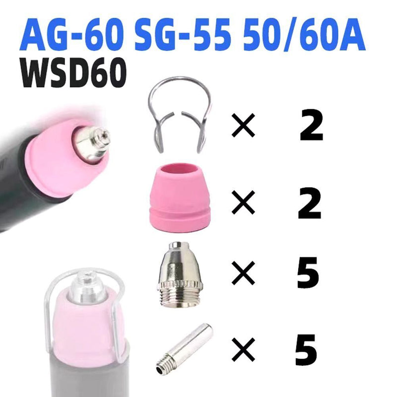 Welding Torch Assembly Kit AG-60/SG55 CUT60 LGK60 Extended Electrode Nozzle
