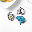 Accessories Cartoon Clothes Jewelry Brain Lung Enamel Pins Anatomy Heart Brooch