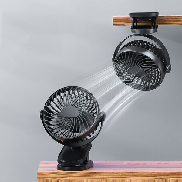 Desk Ultra-quiet Air Cooling USB Rechargeable Cooling Fan Clip Fan 3 Speeds