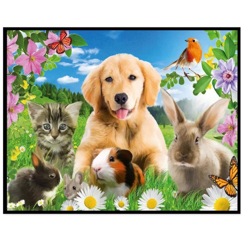 5D DIY Full Drill Diamond Painting Cute Animals Cross Stitch Embroidery Kit