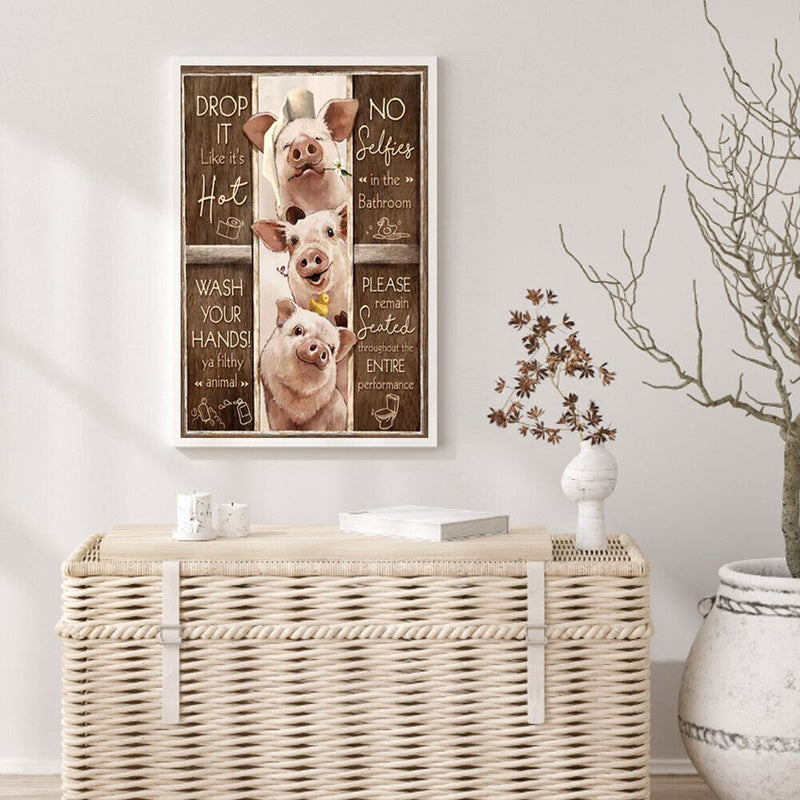 5D DIY Diamond Painting Kits Full Round Drill Three Pigs Mosaic Wall Pictur