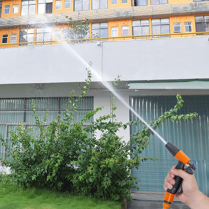 Garden Irrigation Sprinkle Watering Water Gun w/2.5m Spring Hose Connector