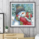 Partial Cross Stitch 11CT Kiss Snowman Counted Embroidery DIY Needlework Ki