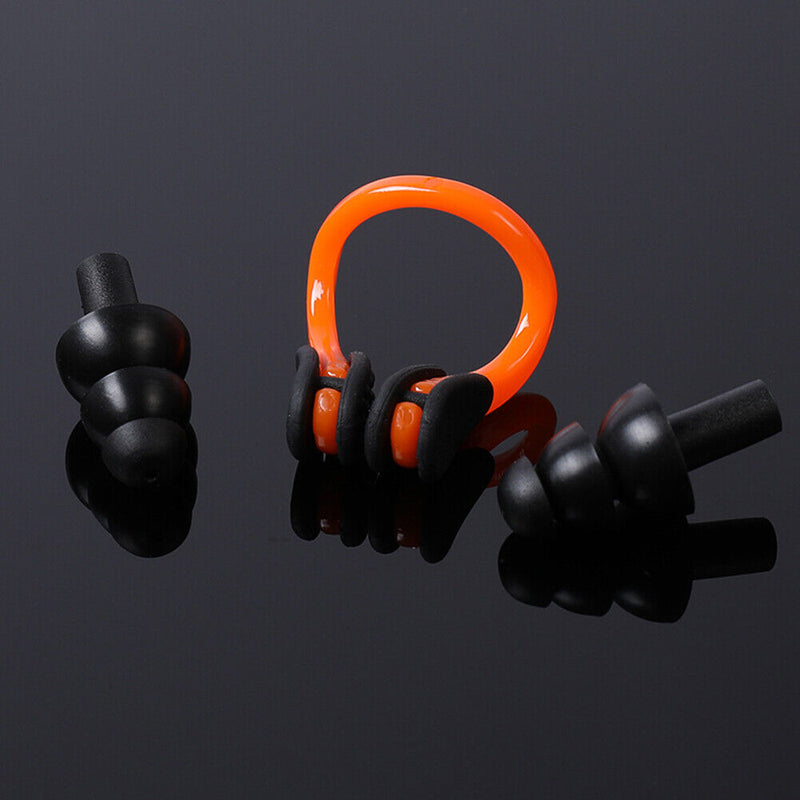 Waterproof Summer Swimming Earplugs + Nose Clip Kits for Surf Diving Water Sp