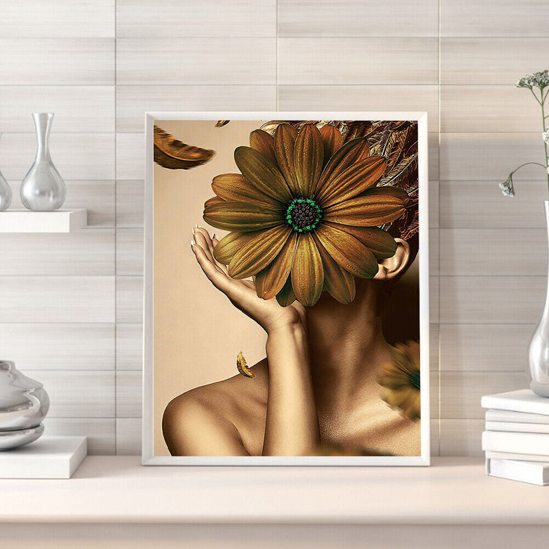 Daisy Girl Oil Paint by Numbers Hand Painted Frameless Picture Home Ornament Kit