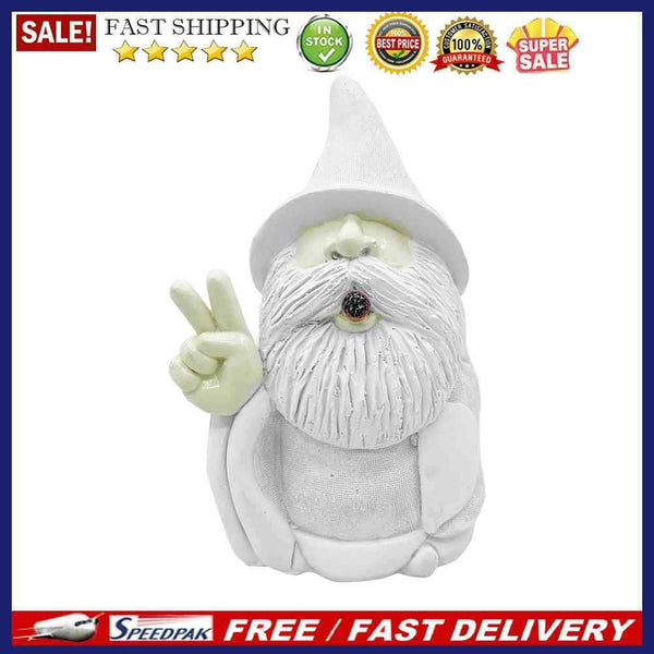 Smoking Gnome Garden Statues Outdoor Dwarf Ornaments Garden Home Sculpture