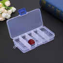10 Compartments Transparent Plastic Jewelry Pills Organizer Storage(White)