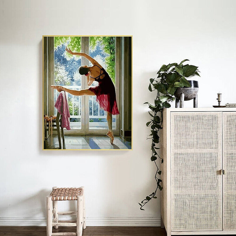 Dancing Girl Oil Paint by Numbers Hand Painted Frameless Picture Home Ornament