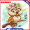 5D DIY Full Drill Round Shape Owl Rhinestone Diamond Drawing Home Decoration