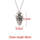 Rune Necklace Stainless Steel Aegishjalmur Chain Spear and Vegvisir Pendant