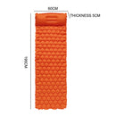 Camping Sleep Pad Inflatable Air Mattress Outdoor Beach Cushion (Orange)