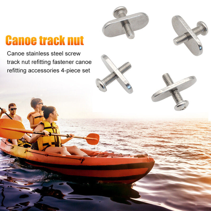 4 Set Kayak Rail Track Screw Stainless Steel M5/M6 Rails Bolts Replacement Parts