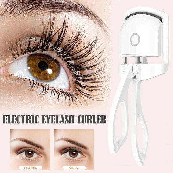 Heated Eyelash Curler Electric Lash Curler w/ Silicone Heating Pads Lasting`