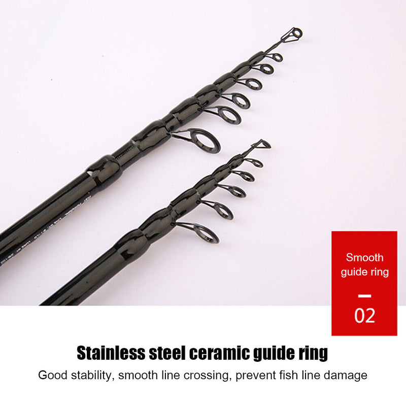 Ultra-short Telescopic Spinning/Casting Fishing Rod Portable Carbon Fiber Pole