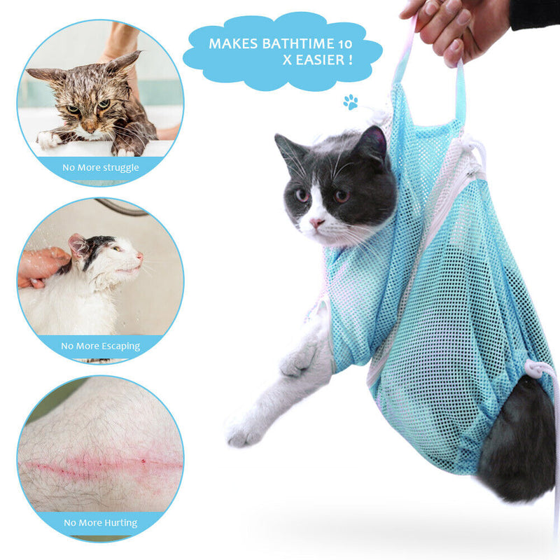 1pcs Adjustable Cat Bathing Bag No Scratching Adjustable Pet Nail Cutting Bag