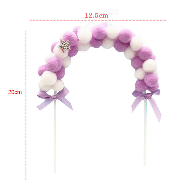 Decoration Soft Baby Shower Pompom Cloud Cake Flags Cloud Balloon Cake Topper