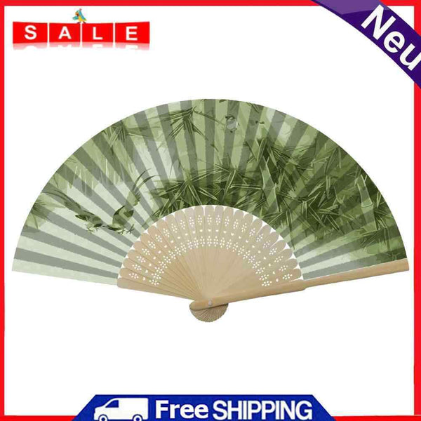 Bamboo Forest Birds Oil Paint Folding Fan By Number DIY Digital Oil Painting Fan