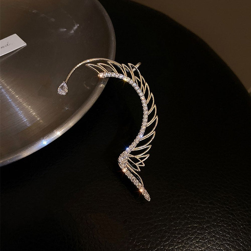 Zircon Exquisite Sparkling Ear Cuff Wing Earrings Stud Earrings Ear Wrap Dangle