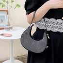 Fashion Diamond Rhinestones Handbag Women Portable Crescent Underarm Clutch Bag