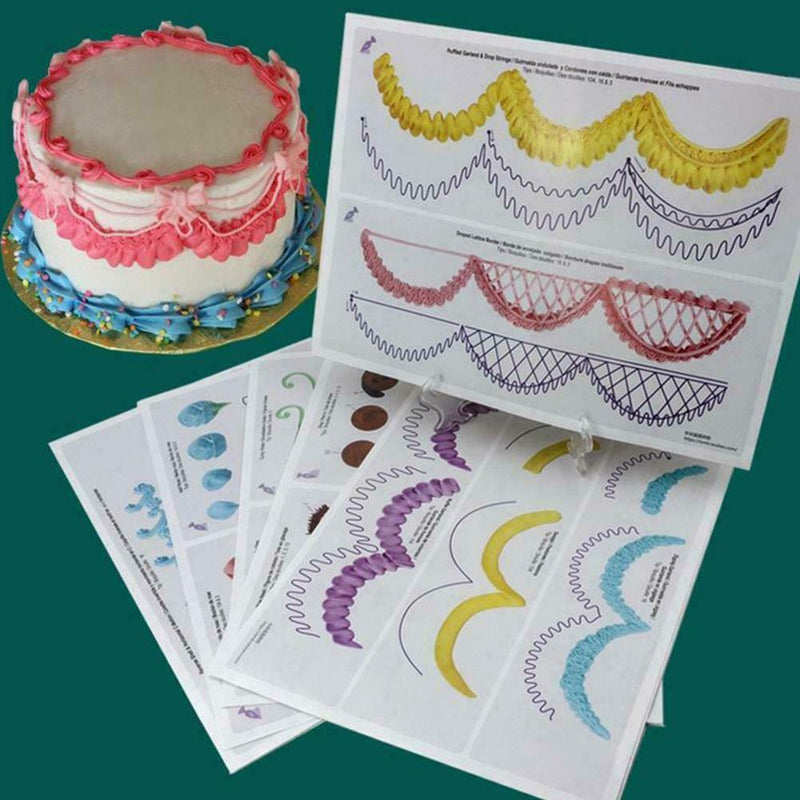 12 Sheets Set Cake Decorating Practice Board Icing Practicing Sugarcraft I1M4