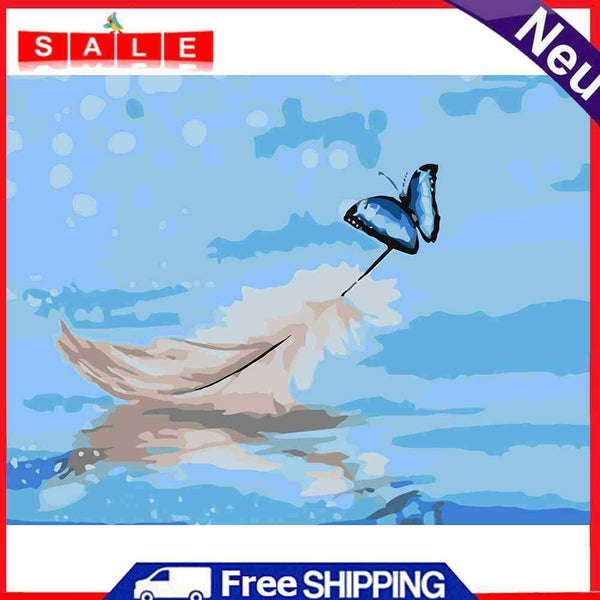 Plume And Butterfly 50x40cm Oil Paint By Numbers Painting SXD216044