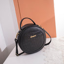 3pcs Women Alligator PU Circle Zip Crossbody Shoulder Bag Handbag(Black)