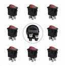 10PCS Mini 4 Pin 2 Position Red Power Switch Rocker Switch KCD1-105 With Light