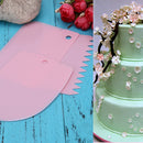 3pcs Plastic Dough Icing Fondant Scraper Cake Decorating Baking Tool(Pink)