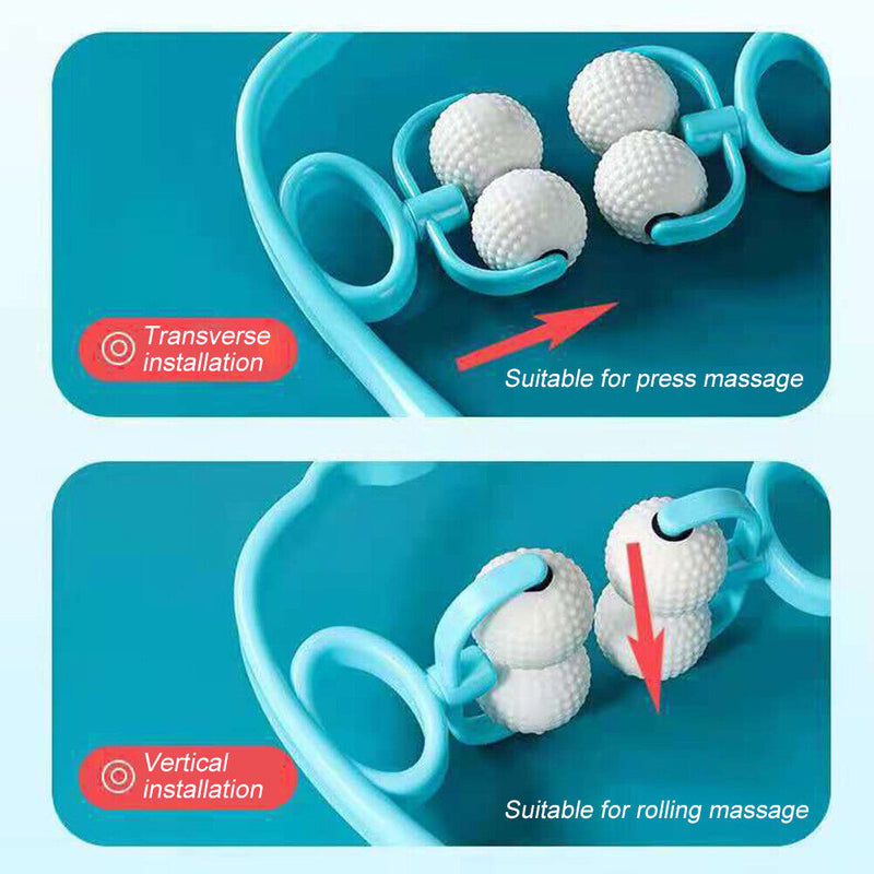 4 Ball Neck Pain Relief Massage Roller Dual Trigger Pressure Therapy Massager