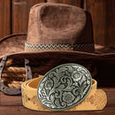 Cowboy Style Floral Buckles Wide Belts Alloy Jeans Accessories for Men Wome