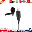 USB Lavalier Microphone Clip on Collar Condenser Lapel Mic for Meeting PC Newly