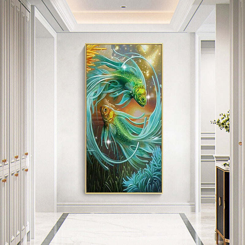 5D Diamond Painting Full Square Drill Cuddling Fish Mosaic Rhinestone Picture