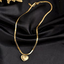 Clavicle Chain Titanium Steel Women Necklace Pendant Love Heart Stainless Steel