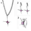 Earrings Star Ring Necklace Earring Set Pink Crystal Necklace Clip Earrings