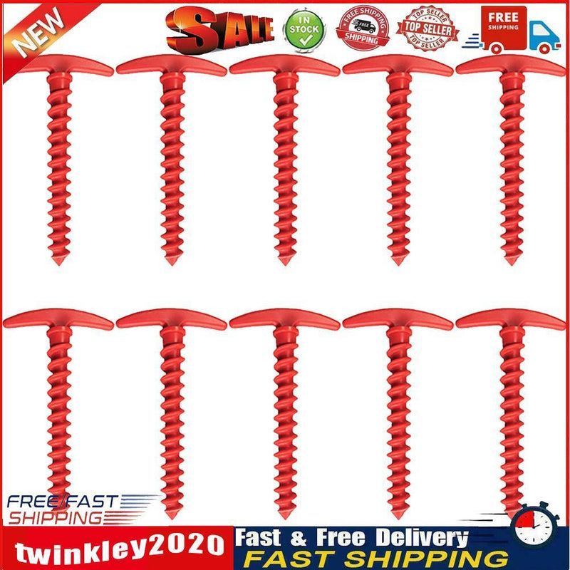 10pcs 14.5cm Camping Tent Ground Peg Nylon Canopy Awning Fixed Nail (Red) Newly