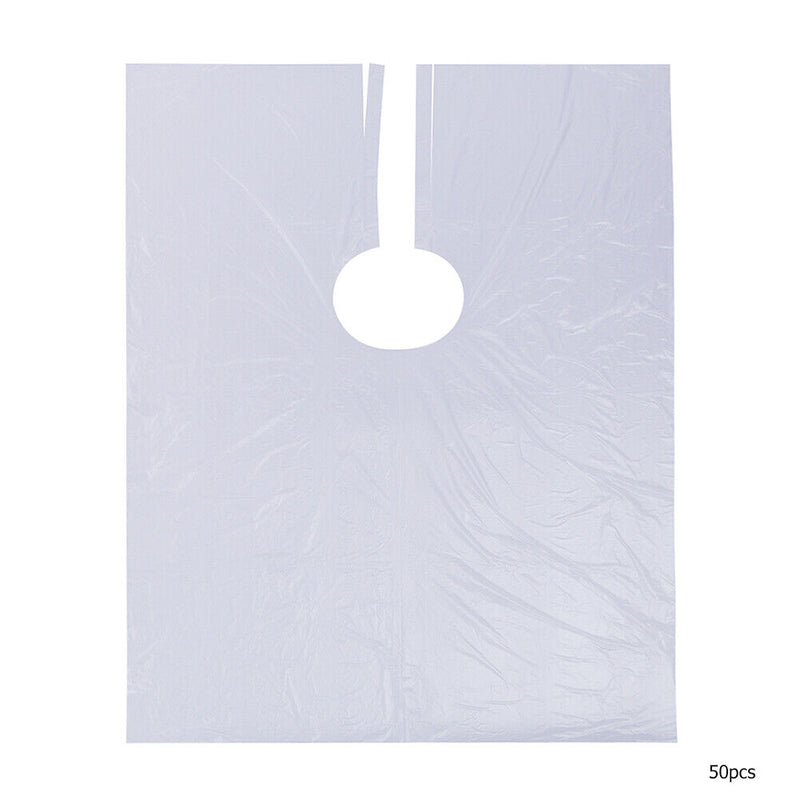 50pcs Disposable Hair Shawl Waterproof Film Perm Dyed Hair Washable Bib Newly