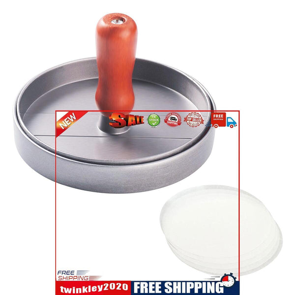 Burger Press 100 Patty Papers Set - Non-stick Hamburger Patty Maker Mold