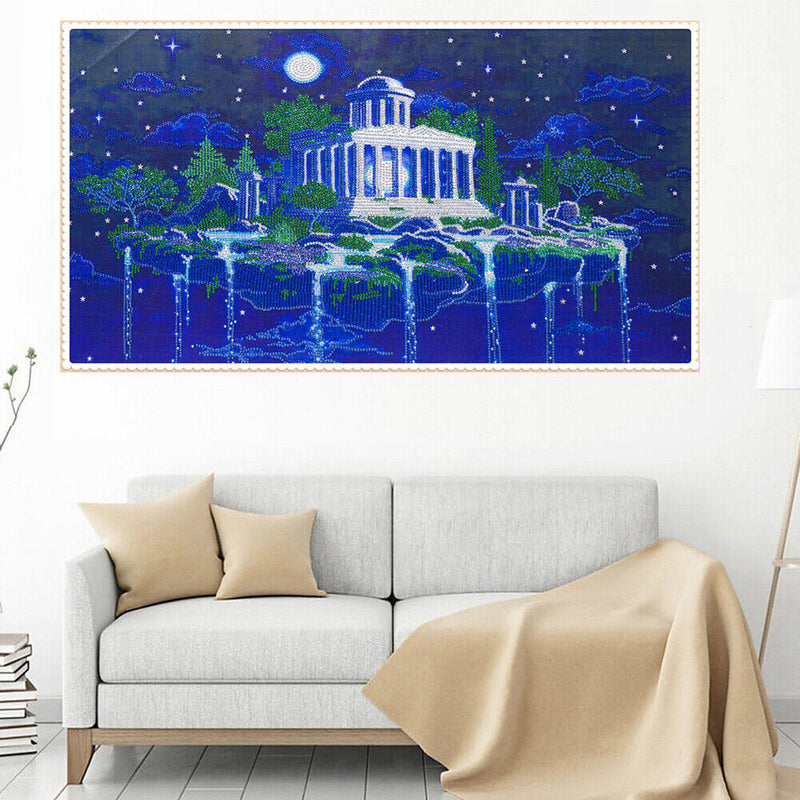 5D DIY Diamond Painting Moon Shrine Partial Drill Rhinestone Mosaic Art Pictu