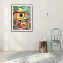 Bird Color Flowers 5D Diamond Painting DIY Full Round Drill Drawing Picture K