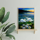5D DIY Full Drill Diamond Painting Swan Lake Cross Stitch Needlework Set Decor