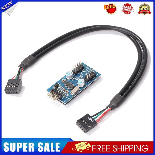 USB Header Adapter Card 1 to 2 9Pin to Dual 9Pin HUB Connector Splitter