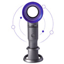 USB Rechargeable Handheld Bladeless Fan 3 Gear Air Cooling Fan (Purple)