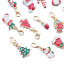 Style Christmas Key Chains Enamel Keychains Lobster Buckle Snowman Bell Tree